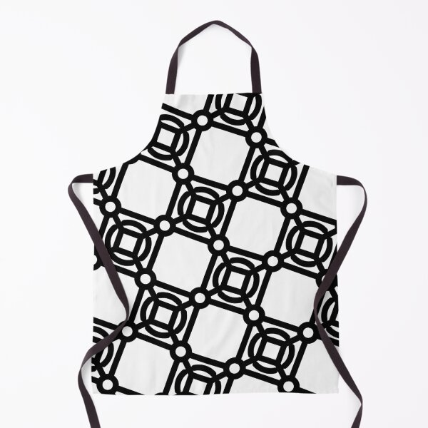 Item preview, Black Circles & Squares Batik Grid White Borderless Blueprint designed and sold by Alchemy-A-La-G.