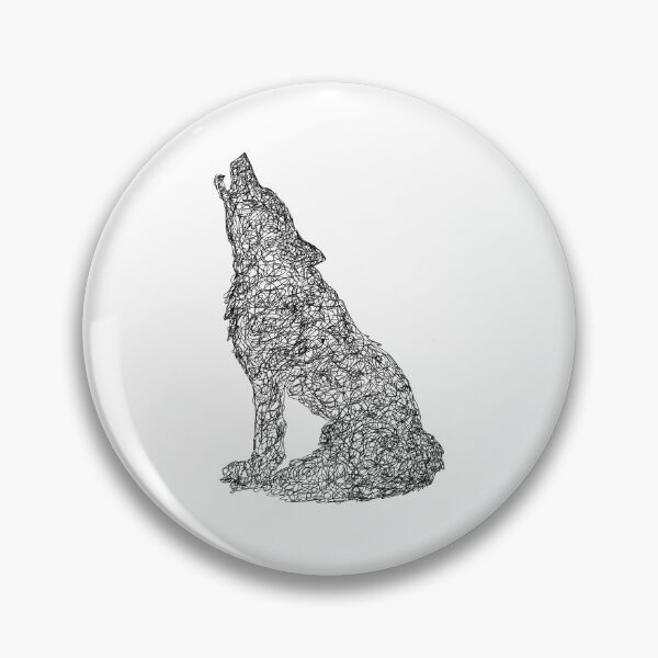 Item preview, Howling Wolf Scribble Drawing  designed and sold by redbatmerch.