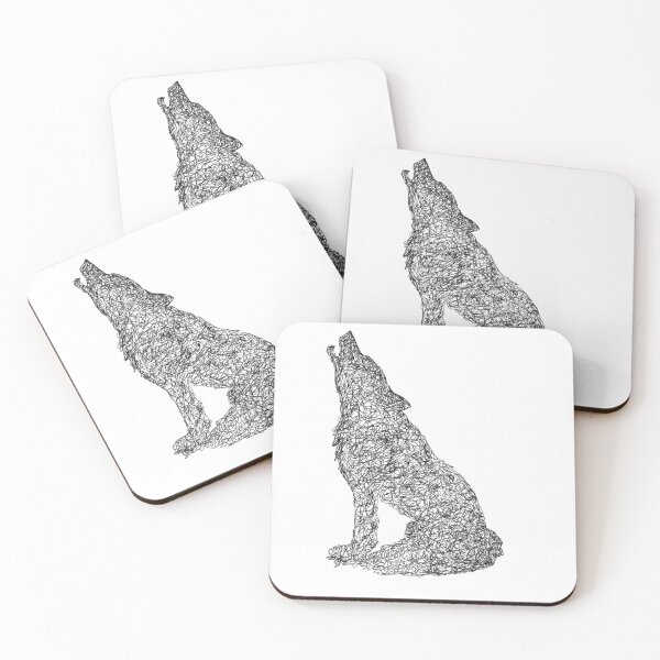 Item preview, Howling Wolf Scribble Drawing  designed and sold by redbatmerch.