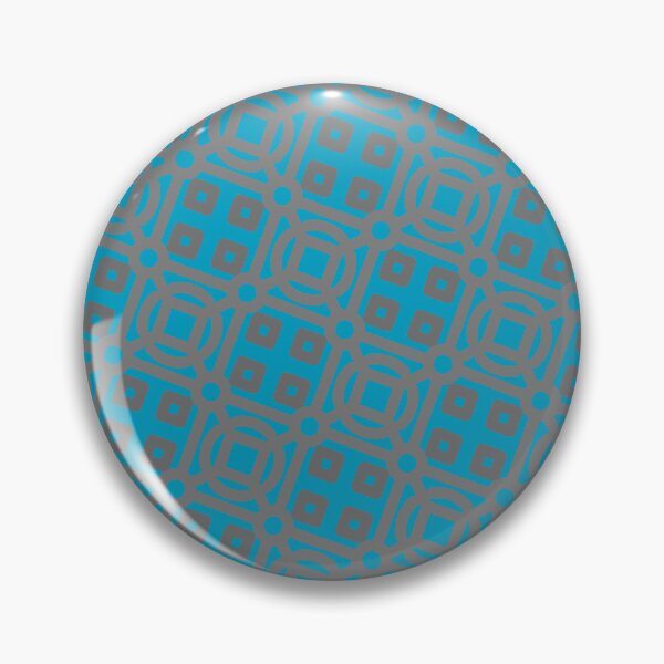Item preview, Grey Circles & Squares Batik Grid Teal Borderless Blueprint designed and sold by Alchemy-A-La-G.