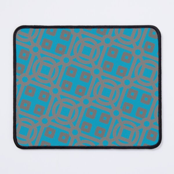 Item preview, Grey Circles & Squares Batik Grid Teal Borderless Blueprint designed and sold by Alchemy-A-La-G.
