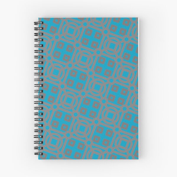 Item preview, Grey Circles & Squares Batik Grid Teal Borderless Blueprint designed and sold by Alchemy-A-La-G.