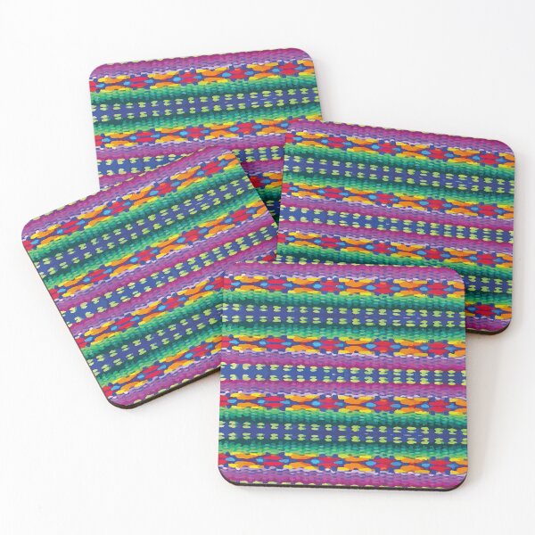 Item preview, Purple green vibrant rebozo dopamine decor bold hand woven poncho fabric designed and sold by T-Mex.