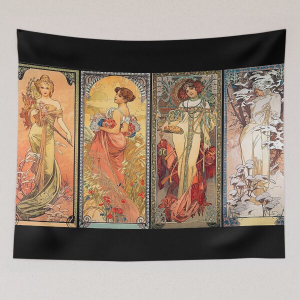 Item preview, Alphonse Mucha Four Seasons Art Nouveau designed and sold by JoolyA.