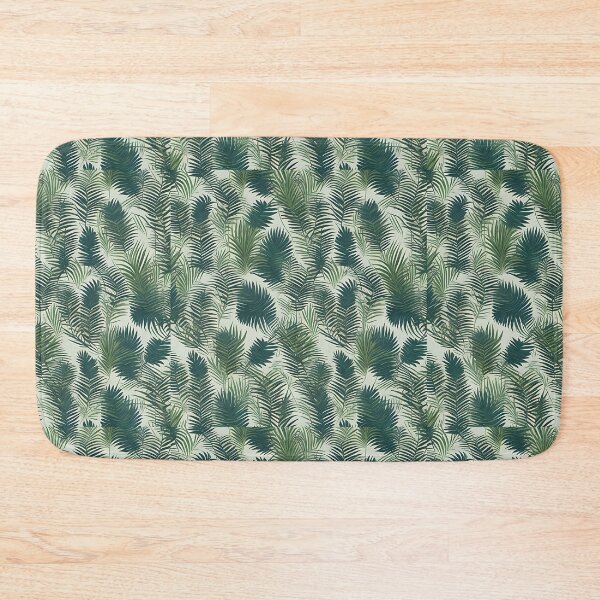 Item preview, Exotic jungle pattern palm leaves in various shades of green designed and sold by Frostquest.
