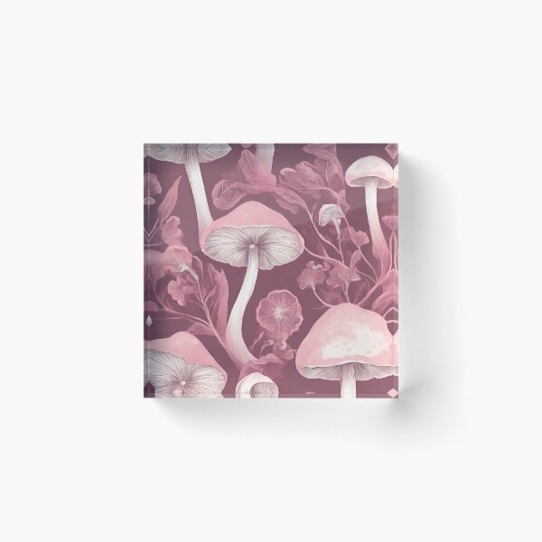 Item preview, mushroons and flowers in purple designed and sold by coguflores.