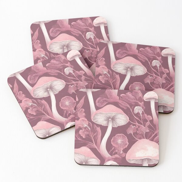 Item preview, mushroons and flowers in purple designed and sold by coguflores.