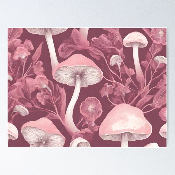 Item preview, mushroons and flowers in purple designed and sold by coguflores.