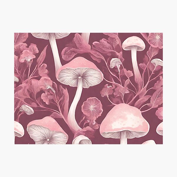 Item preview, mushroons and flowers in purple designed and sold by coguflores.