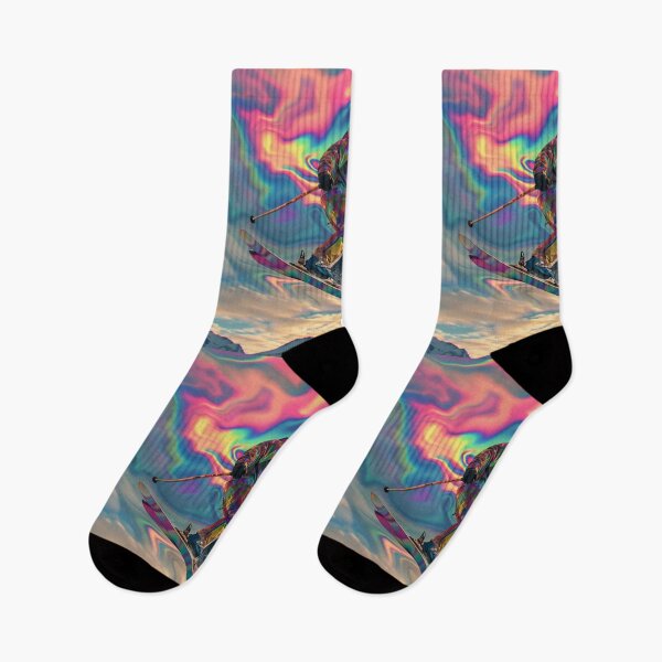 Item preview, Dynamic ski jump psychedelic twist Active Outdoors Inspired Art designed and sold by CDC40.