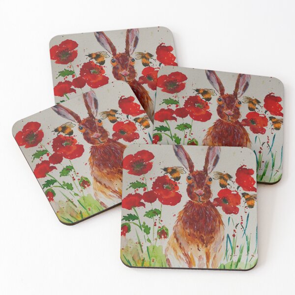 Item preview, Hare, bees and Poppies designed and sold by Casimirasart.