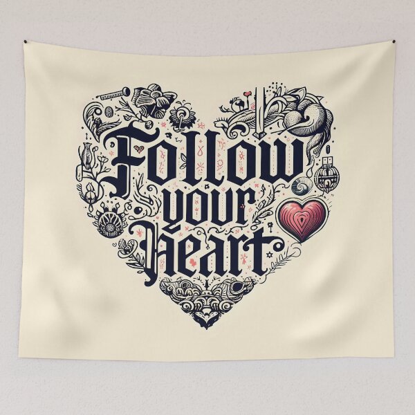 Item preview, Follow your heart, typography designed and sold by maxmaj.