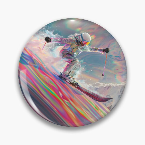 Item preview, Dynamic ski jump psychedelic twist Active Outdoors Inspired Art designed and sold by CDC40.