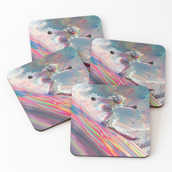 Item preview, Dynamic ski jump psychedelic twist Active Outdoors Inspired Art designed and sold by CDC40.
