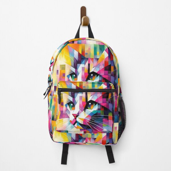 Item preview, Pixelated Perfection A Cat's Portrait in Geometric Abstraction designed and sold by ArtComixHaven.