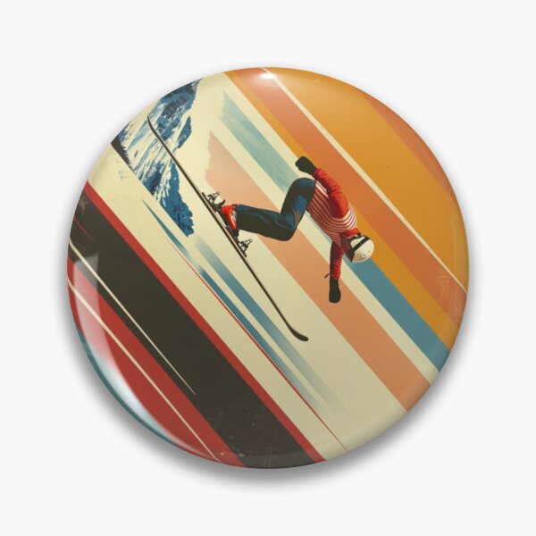Item preview, Dynamic ski jump retro-inspired backdrop Active Outdoors Inspired Art designed and sold by CDC40.