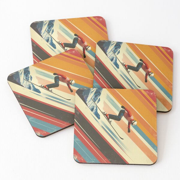 Item preview, Dynamic ski jump retro-inspired backdrop Active Outdoors Inspired Art designed and sold by CDC40.