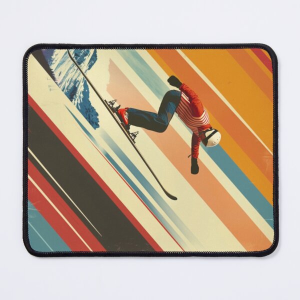 Item preview, Dynamic ski jump retro-inspired backdrop Active Outdoors Inspired Art designed and sold by CDC40.