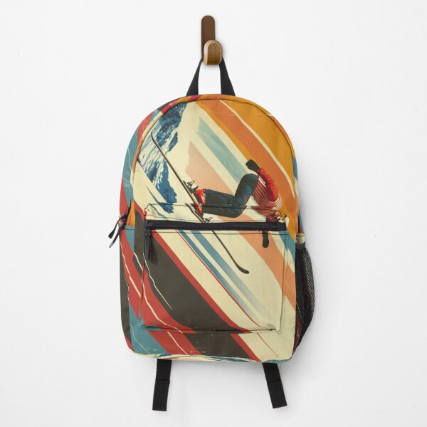 Item preview, Dynamic ski jump retro-inspired backdrop Active Outdoors Inspired Art designed and sold by CDC40.