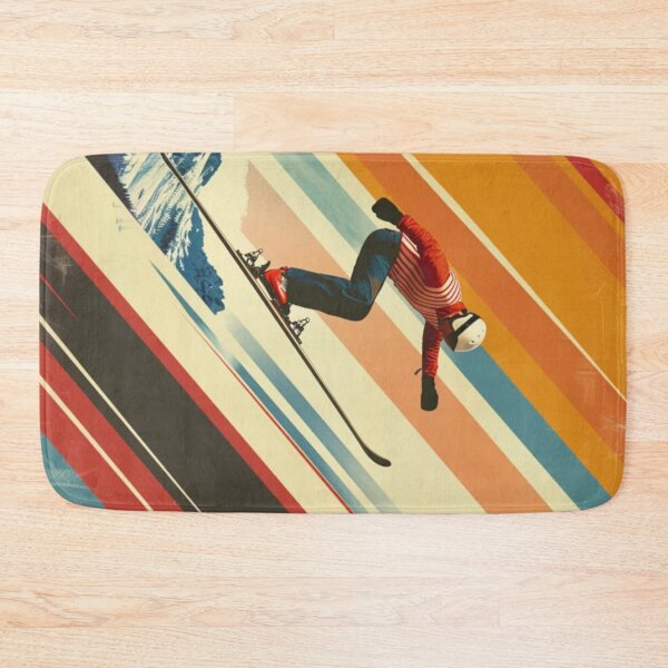 Item preview, Dynamic ski jump retro-inspired backdrop Active Outdoors Inspired Art designed and sold by CDC40.