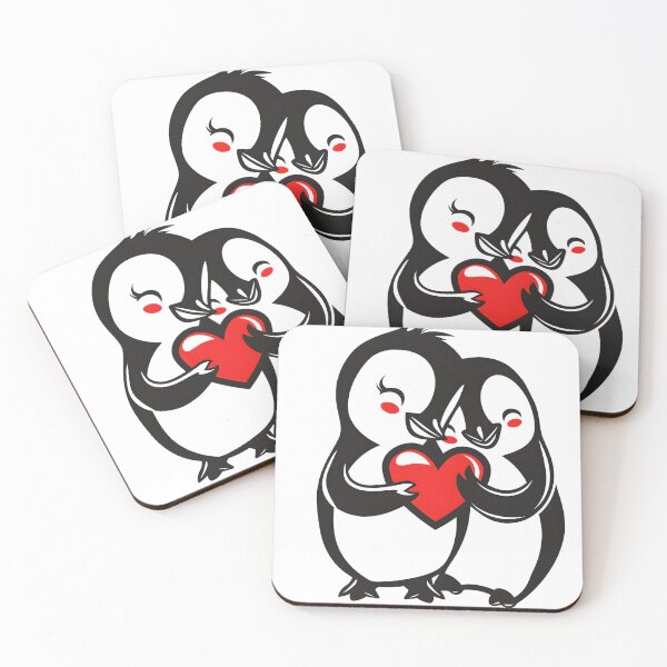 Aperçu de l'œuvre Pingouins tenant un cœur créée et vendue par YIPPEE8.