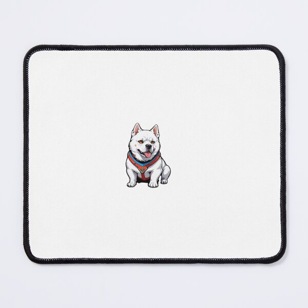 Item preview, Small White Dog With Blue and Red Harness designed and sold by JohnChocolate.