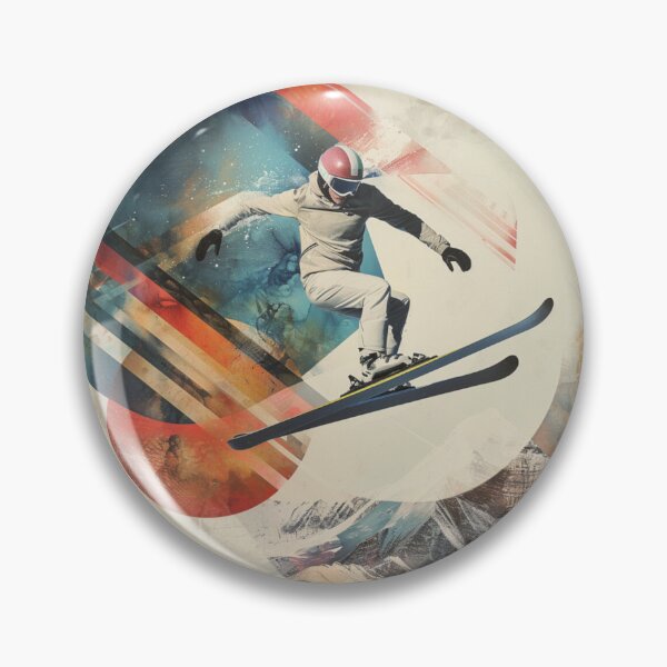 Item preview, Dynamic ski jumper mid flight  Active Outdoors Inspired Art designed and sold by CDC40.