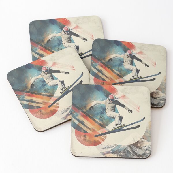 Item preview, Dynamic ski jumper mid flight  Active Outdoors Inspired Art designed and sold by CDC40.