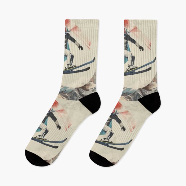 Item preview, Dynamic ski jumper mid flight  Active Outdoors Inspired Art designed and sold by CDC40.