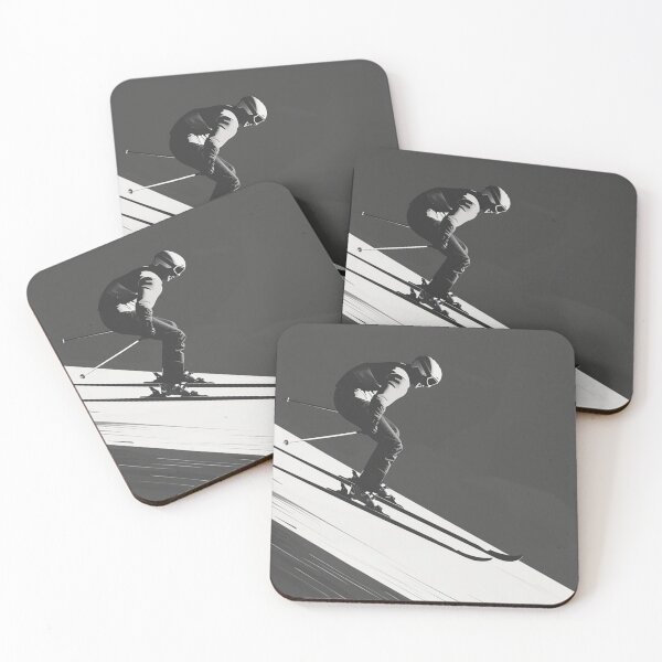 Item preview, Dynamic ski jump monochrome colour palette Active Outdoors Inspired Art designed and sold by CDC40.
