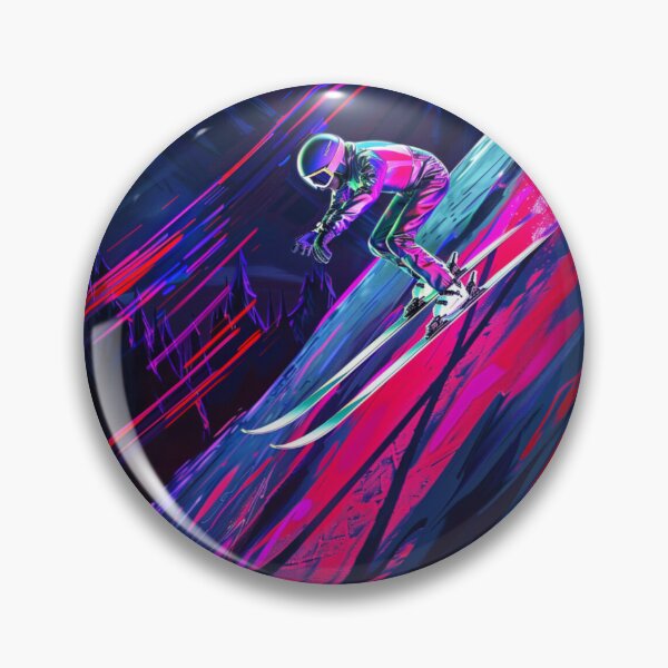 Item preview, Dynamic ski jump neon accents  Active Outdoors Inspired Art designed and sold by CDC40.