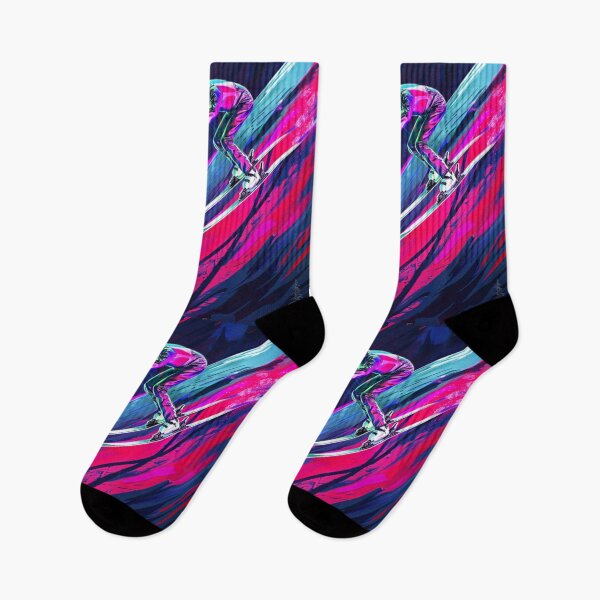 Item preview, Dynamic ski jump neon accents  Active Outdoors Inspired Art designed and sold by CDC40.