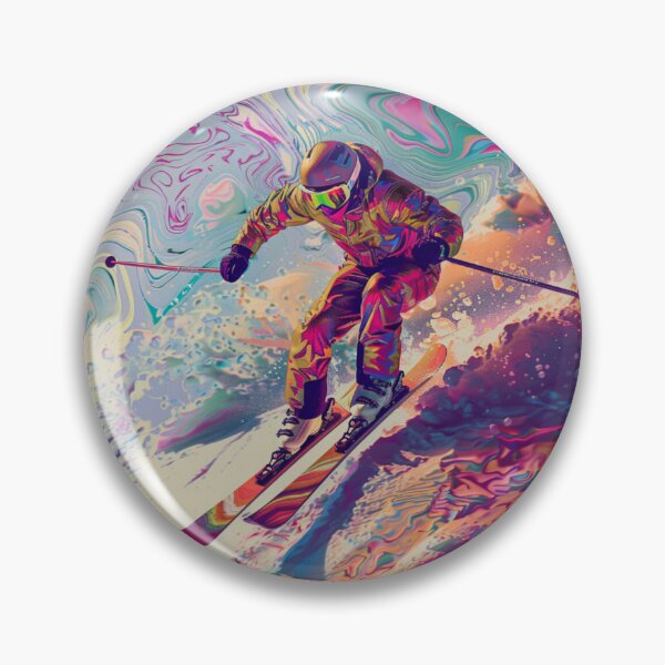 Item preview, Dynamic ski jump psychedelic twist Active Outdoors Inspired Art designed and sold by CDC40.