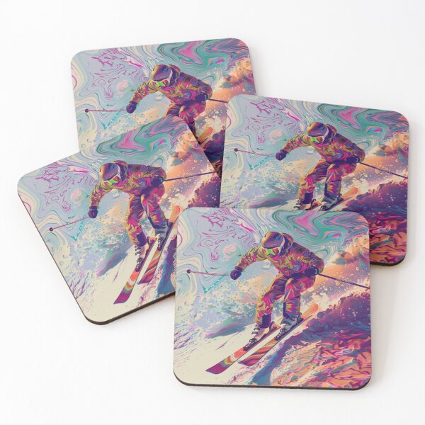 Item preview, Dynamic ski jump psychedelic twist Active Outdoors Inspired Art designed and sold by CDC40.