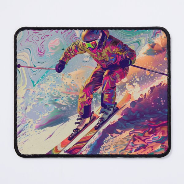 Item preview, Dynamic ski jump psychedelic twist Active Outdoors Inspired Art designed and sold by CDC40.