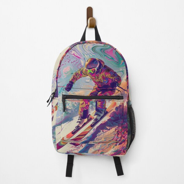 Item preview, Dynamic ski jump psychedelic twist Active Outdoors Inspired Art designed and sold by CDC40.