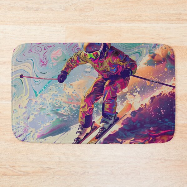 Item preview, Dynamic ski jump psychedelic twist Active Outdoors Inspired Art designed and sold by CDC40.