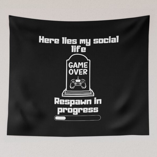 Item preview, Here lies my social life Respawn in progress t-shirt designed and sold by THISisIT-eshop.