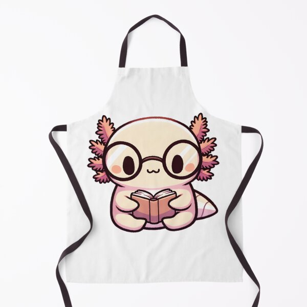 Item preview, Pink Axolotl with Glasses Reading a Book designed and sold by UmbrellaStudio1.