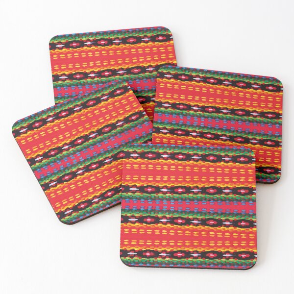 Item preview, Bright orange mexican rebozo poncho fabric vibrant embroidery dopamine decor designed and sold by T-Mex.