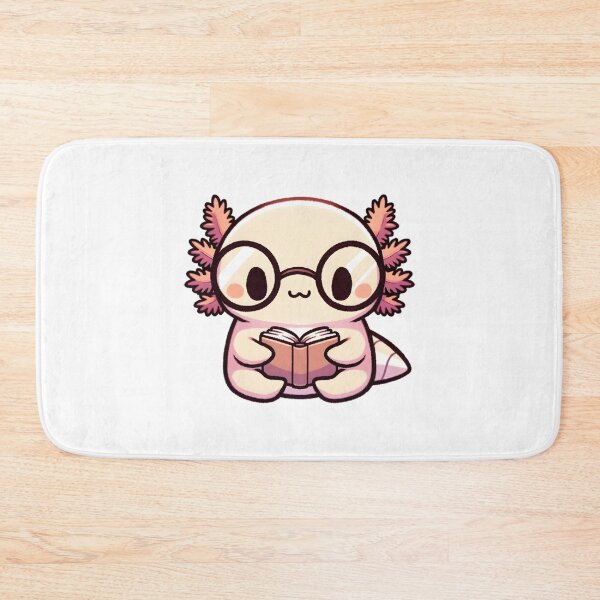 Item preview, Pink Axolotl with Glasses Reading a Book designed and sold by UmbrellaStudio1.