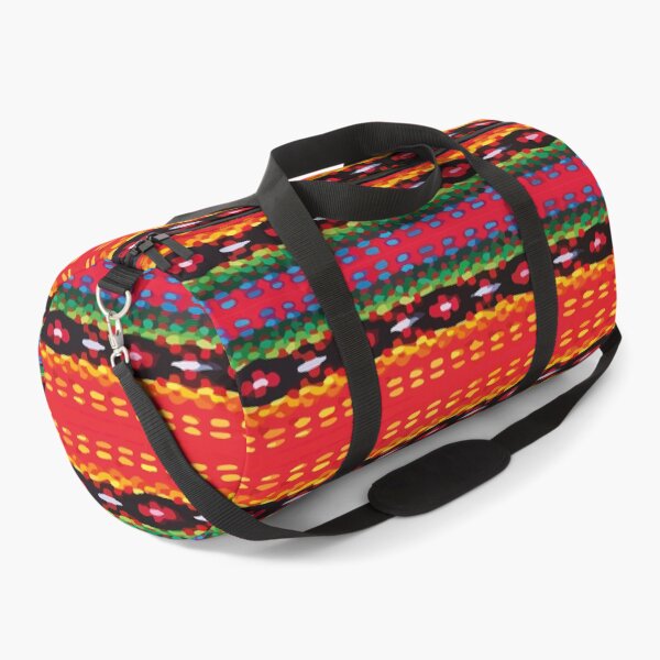 Item preview, Bright orange mexican rebozo poncho fabric vibrant embroidery dopamine decor designed and sold by T-Mex.
