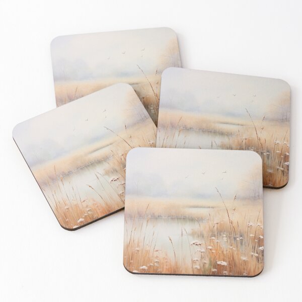 Item preview, Misty Morning Wildflower Lake Landscape designed and sold by CampfireCove.