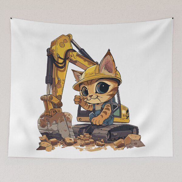 Item preview, Cute Kitten on an Excavator designed and sold by lawsonlee.