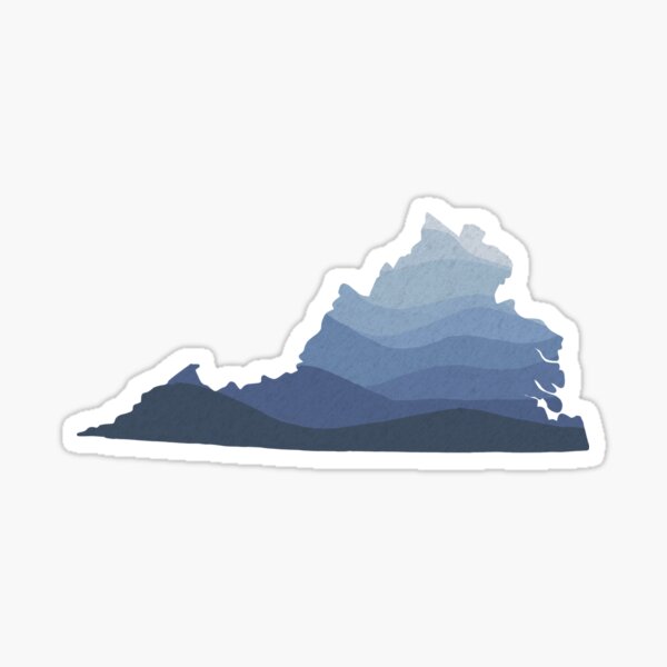 Item preview, Virginia outline with Blue Ridge Mountains designed and sold by SkylarSimpson.