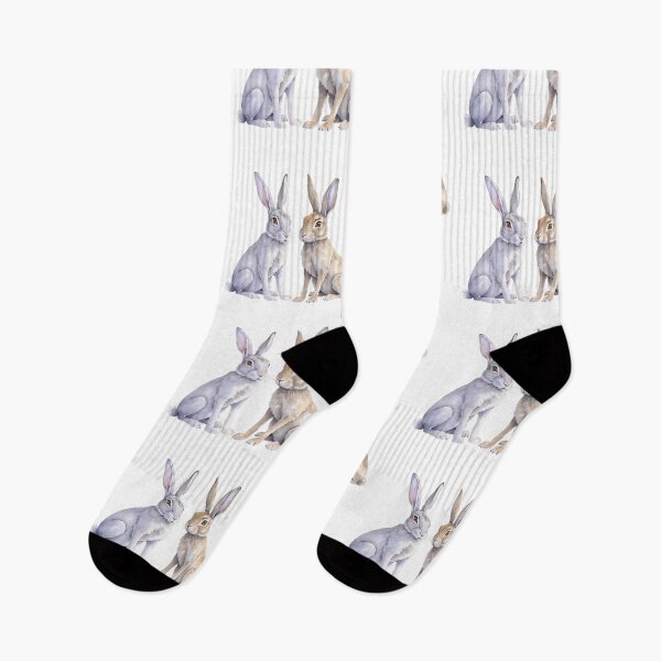 Item preview, watercolor sketch illustration of two hares designed and sold by artlife709.