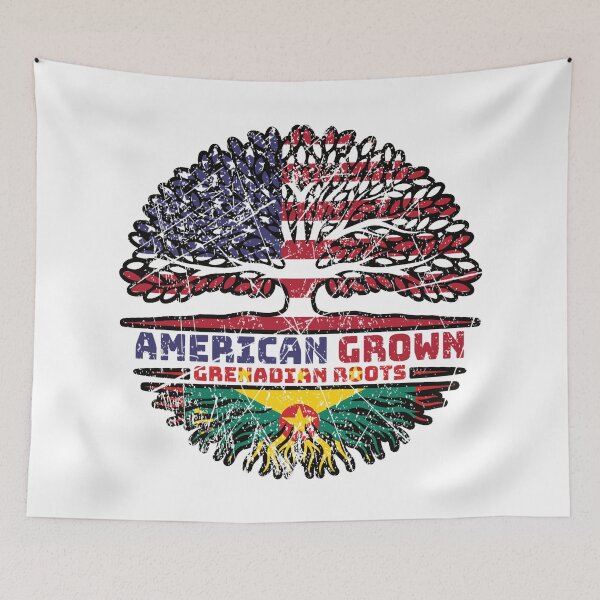 Item preview, Grenada Grenadian US American USA United States Tree Roots Flag designed and sold by FlagX.