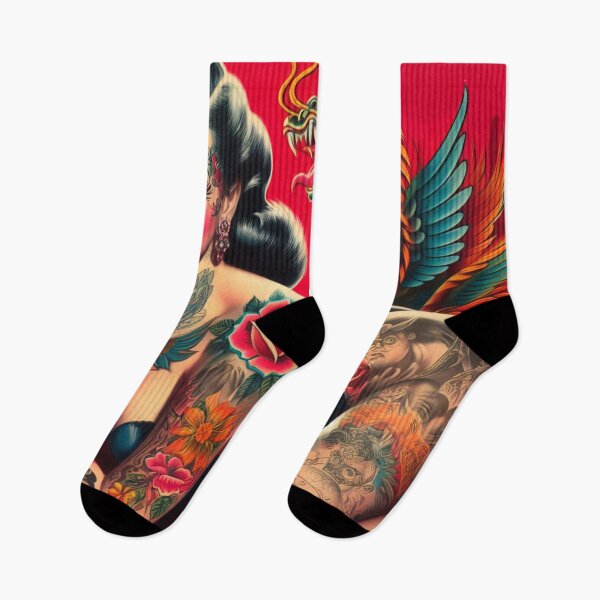 Item preview, Pin-up tatuada caliente designed and sold by PulpVintage.