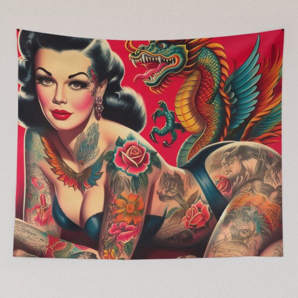 Item preview, Hot Tattooed Pin-up designed and sold by PulpVintage.