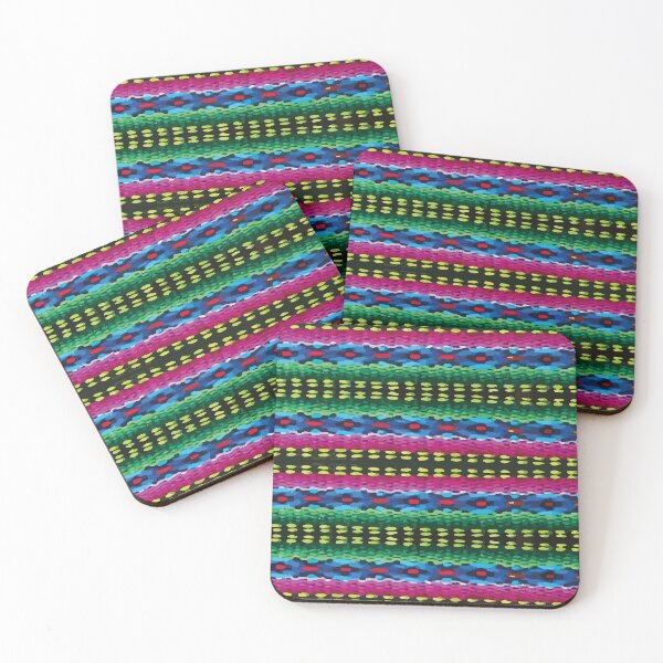 Item preview, Hand stitch fabric vibrant embroidered folk art maximalist decor designed and sold by T-Mex.